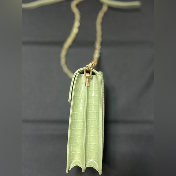 Green Croc-Embossed Mini Crossbody Bag - Picture 3 of 4
